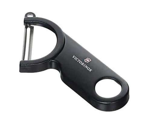 Victorinox Profi Sparschäler, Extra Scharfe Klinge, Robuster Kunststoffgriff, Swiss Made, schwarz