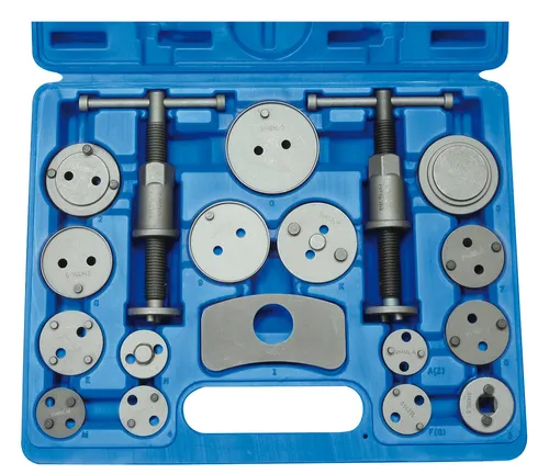 SW-Stahl Bremskolbenrückdrehwerkzeug 01445L - Bremsenpflegeräte mit 18-teiligem Profi-Werkzeugset, ideal für einfache und präzise Rückdrehung von Bremskolben bei PKW.