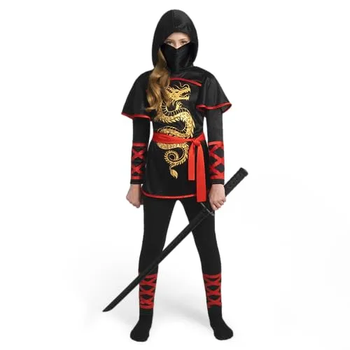 Spottakuläre Kreationen Kindermädchen Ultimate Dragon Ninja Kostüm-L