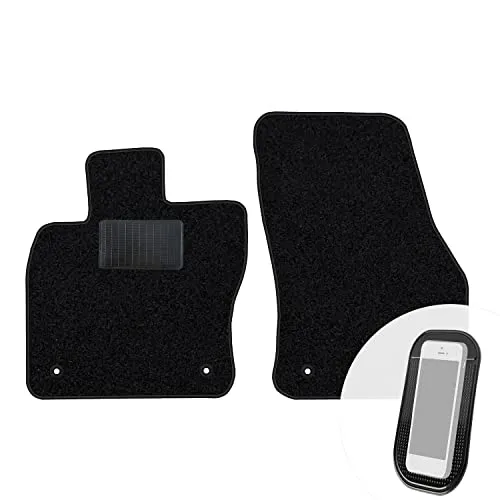 moto-MOLTICO Vorne Fußmatten Auto Velours Autoteppiche Schwarz Automatten Set 2-teilig passend für VW T-ROC Seat Ateca Skoda Karoq ab 2017