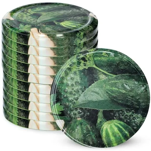 KADAX Schraubdeckel fi82 mm, Twist-Off-Deckel Set aus Metall, Ersatzdeckel für Einmachgläser, Deckel mit 6 Einrastzähnen für Sturzgläser und Einmachgläser (Gurken 2, 10 Stück)