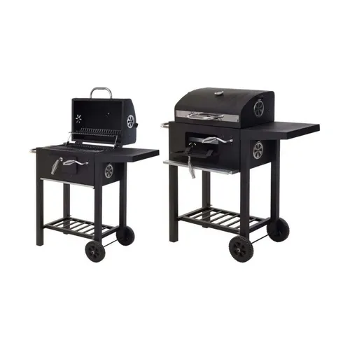 ProGarden Luxus-Holzkohlegrill Mattschwarz