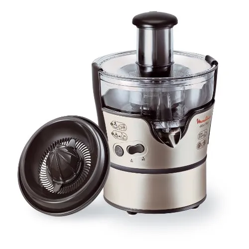Moulinex JU385H Entsafter & Zitruspresse Elea Duo | 300 Watt | 2 Geschwindigkeitsstufen | schwarz/edelstahl-look