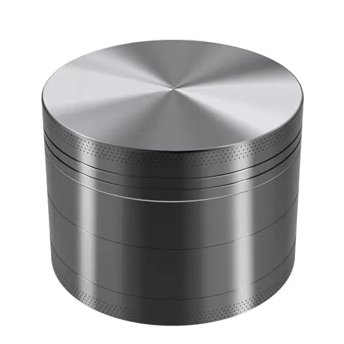 KitchenBoss Grinder Metall Klein Grinder 4 Teilig Crusher 4.9cm mit Reinigungswerkzeugen für Spice, Gewürze(Nickel-Schwarz)