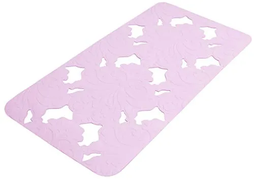 Lashuma Sicherheitseinlage Barocco Zart Violett, Kautschukmatte für Wanne 72x36 cm, Antirutschmatte mit Saugnäpfen