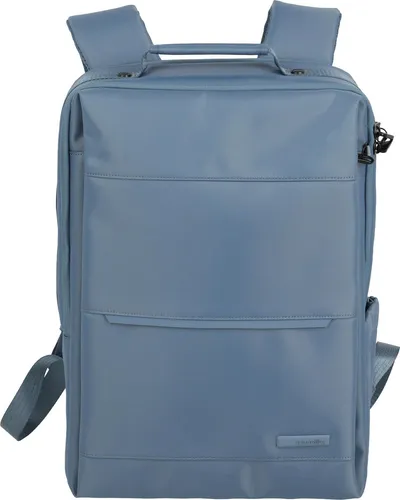 travelite Workfloow Backpack 18L Denimblue - Rucksack für Laptop und Tablet, mit gepolstertem Fach für Geräte bis 15,6 Zoll, wasserfest und aus 100% recyceltem Nylon, ideal für Büro und Reisen.