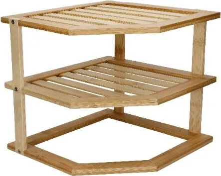 COPCO Bamboo 3-Tier Kitchen Corner Storage Shelf