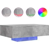 vidaXL Couchtisch mit LED-Leuchten – Betongrau 85x55x31 cm - Moderner Couchtisch mit anpassbaren RGB-LED-Leuchten, ideal für stilvolle Wohnzimmer. Langlebiges Holzwerkstoff-Material sorgt für Stabilität und Feuchtigkeitsbeständigkeit.