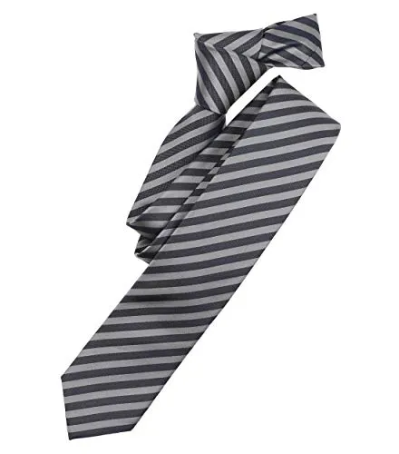VENTI Herren Business-Krawatte - Elegante 6cm Seidenkrawatte in Silbergrau - Krawatten & Fliegen - Klassische 6cm Krawatte aus 100% Seide mit OEKO TEX Zertifizierung, ideal für Business und feierliche Anlässe.
