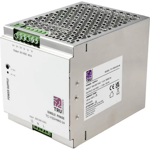 TRU COMPONENTS TC-13850168 Hutschienen-Netzteil 24 V/DC 40A 960W - Hochwertiges Hutschienen-Netzteil mit 960W Leistung, ideal für industrielle Anwendungen. Kompakt und robust für zuverlässige Stromversorgung.