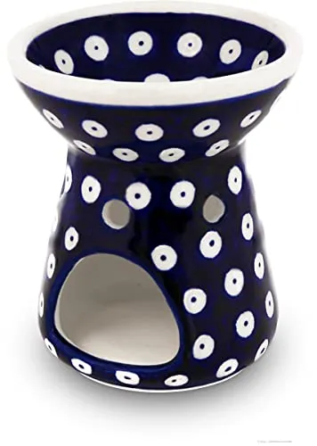 Bunzlauer Keramik Aromalampe Ø8,9xH10,4cm - Kerzenständer aus hochwertiger Bunzlauer Keramik, ideal für entspannende Düfte und stimmungsvolle Atmosphäre, spülmaschinenfest und langlebig.