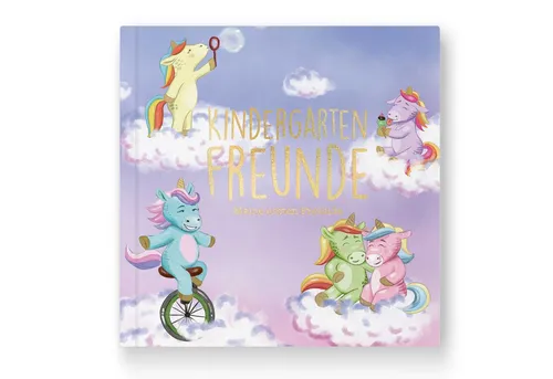 CUPCAKES & KISSES Freundebuch Kindergartenfreundebuch Einhorn Album Kita, Vorschule, Kindergarten