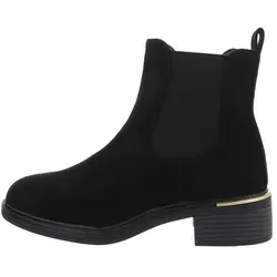 Ital-Design Damen Chelsea Freizeit Chelseaboots (84337989) Blockabsatz Chelsea Boots in Schwarz schwarz 38 EU