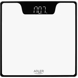 Adler AD 8174 Badezimmerwaage weiß Digital Personenwaage LED Display Batterie 180kg Anti Rutsch Füße