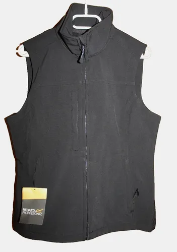 Regatta Damen Softshell Weste Gr. 38 Schwarz - Funktionsjacken für Damen, ideal für Freizeit und Reisen, mit durchgehendem Reißverschluss und praktischen Reißverschlusstaschen für optimalen Komfort.