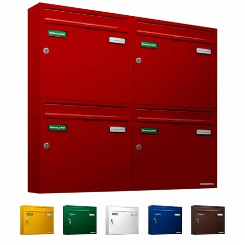 Briefkästen Rot von AL Briefkastensysteme