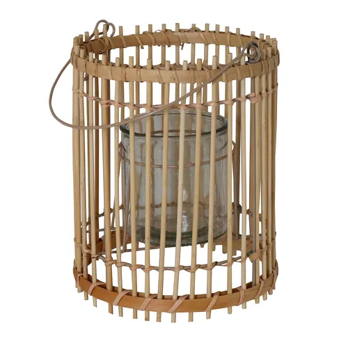 Windlicht BAMBOO natur aus Bambus H27,5cm Boho Bambuslaterne