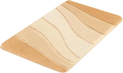 Meusch Badteppich Toffee 60x100 cm - Badematte mit stilvollem Wellendesign aus 100% Polyacryl, schnell trocknend und maschinenwaschbar bei 40°C, ideal für Ihr Badezimmer.