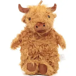 de Brown Wärmflasche im Hochlandkuh-Design - Wärmflasche zur Behandlung von Schmerzen & Fieber, mit kuscheligem Kunstfellbezug und 1-Liter-Wasserflasche für wohlige Wärme und Komfort.