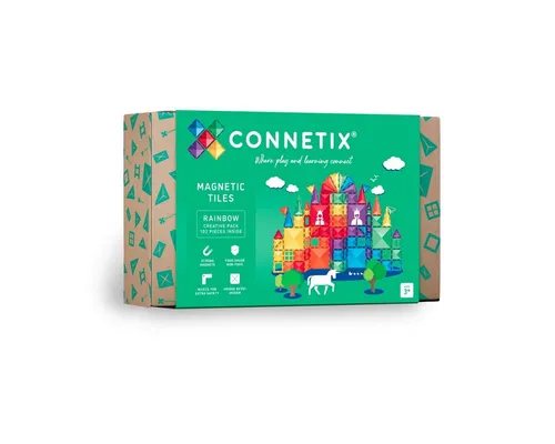 Connetix Rainbow Creative Pack (CT-R-00102-CR) - Baukasten für kreative Köpfe, fördert die Fantasie und Motorik mit bunten, magnetischen Bausteinen.