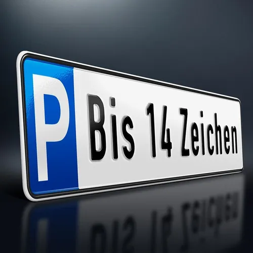 Parkplatzschild geprägt mit langem Wunschtext | Aluminium Parkplatz Kennzeichen