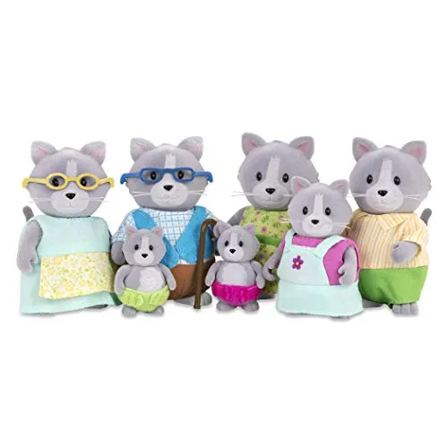 Li’l Woodzeez Daintypaw-Katzenfamilie – 7-teiliges Spielset mit beweglichen Figuren