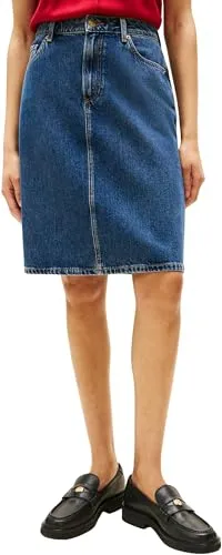 Tommy Hilfiger Jeansrock DNM DEE STRAIGHT KNEE RW SKIRT blau 36 - Röcke aus 100% Baumwolle, pflegeleicht und ideal für den lässigen Look. Der gerade Schnitt und die kniefreie Länge machen ihn zum perfekten Begleiter für jeden Anlass.
