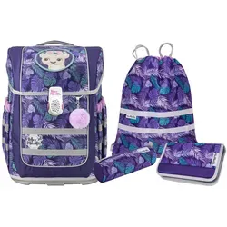 McNeill Schulranzen-Set TENERO - 5tlg. Kollektion 2024 (DSCHUNGEL) - Schulranzen für kleine Abenteurer, mit geräumigem Hauptfach und verstellbaren Tragegurten, ideal für schmalere Kinder. Maße: 27 x 38 x 17 cm.