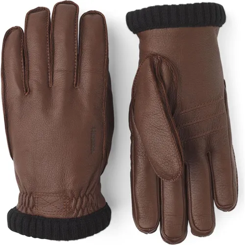 HESTRA Deerskin Primaloft Rib - 10 - Ski-Handschuhe für Damen, hochwertige PrimaLoft Lederhandschuhe mit warmem Fleece-Futter für optimalen Kälteschutz und Komfort auf der Piste.