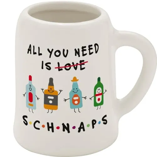 GRUSS & CO Schnapskrug mit Motiv Need | New Bone China, 5 cl, Mini-Krug mit Spruch | Lustiges Geschenk, Party, Männergeschenk | 73844