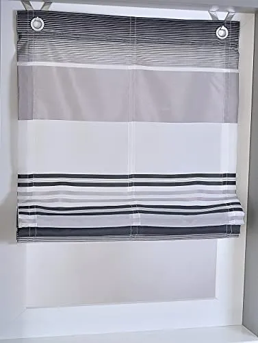 Raffrollo Ösenrollo Modern Jamaica 80x210 cm in Grau in grau von Kutti