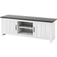 COSTWAY TV Schrank aus Holz für Fernseher bis 65 Zoll - TV-Schränke mit geräumiger Schrankplatte, 2 offenen Regalen und 2 großen Schränken für optimale Aufbewahrung, ideal für ein sauberes und stilvolles Zuhause.
