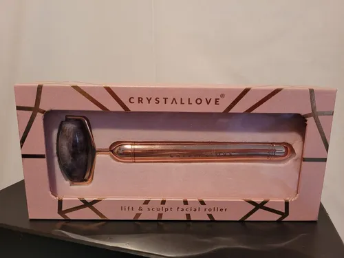 Vibrierender Amethyst Roller Gesichtsmassagegerät Cristallove