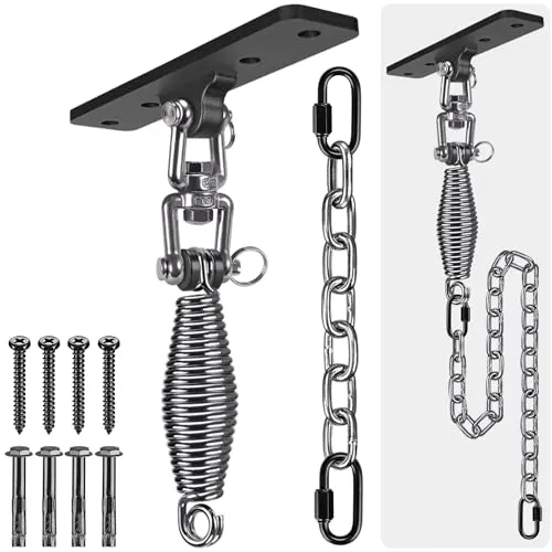 Dolibest Boxsack Deckenhaken, Schwerlast Schaukelhaken - Robuste Aufhängung für Boxsäcke und Schaukeln, 360° schwenkbar, aus rostfreiem Stahl, bis 272kg belastbar, ideal für Indoor und Outdoor Nutzung.