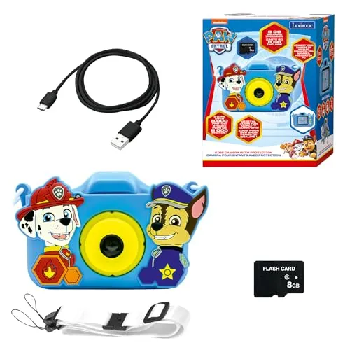 LEXIBOOK Paw Patrol Meine erste 3D Pocket Kamera - Lerncomputer für Kinder ab 3 Jahren, digitale HD-Kamera mit Farbdisplay und 5 Spielen, ideal für kreative Fotografie und Spaß unterwegs.