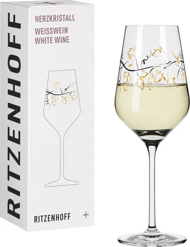 RITZENHOFF Herzkristall Weißweinglas 300 ml - Roségold Dekor, Made in Germany - Weißweinglas mit elegantem Roségold-Motiv, 300 ml, in exklusiver Geschenkverpackung. Hergestellt in Deutschland mit hoher Brillanz und zeitloser Optik.