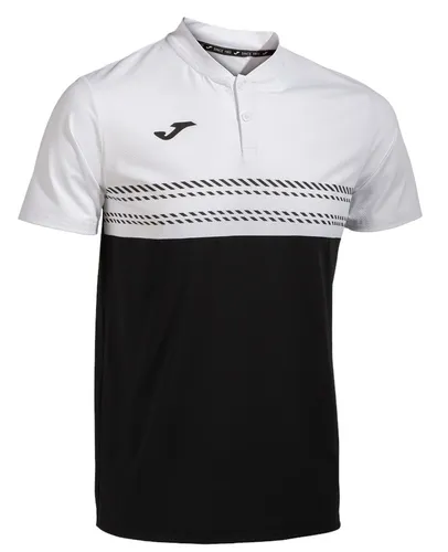 Joma Tennis-Polo Smash (elastisch, atmungsaktiv) schwarz/weiß Herren, Größe: S - Elegantes kurzarm-Poloshirt für Männer, ideal für Tennis und Padel. Das atmungsaktive Material sorgt für Bewegungsfreiheit und Komfort. Mit modernem Mao-Kragen für einen stilvollen Look beim Spiel.