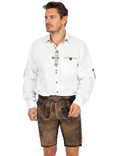 Maddox Trachtenlederhose Hopfensee Herren - Braun 56 - Herren-Trachten, aus 100% Leder, strapazierfähig und ideal für festliche Anlässe oder Freizeitgestaltung.