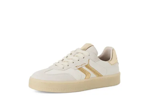 Plateausneaker TAMARIS für Damen, Gr. 36, weiß-gold in weiß von Tamaris