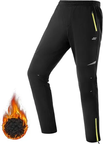 ROCKBROS Winter Fahrradhose Herren - Winddicht und Warm - Ideal für Outdoor-Aktivitäten wie Radfahren, Joggen oder Wandern. Mit praktischen Reißverschlusstaschen und verstellbaren Hosenbeinen für optimalen Komfort und Bewegungsfreiheit.
