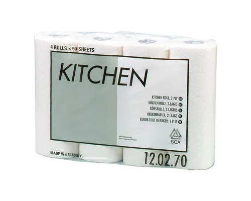 TORK Papierküchenrolle Kitchen (4-St) - 2-lagig, strukturgeprägtes, weißes Papier für optimale Saugleistung und Hygiene in der Küche