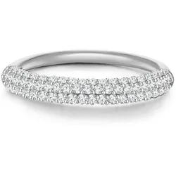 Glanzstücke München Silberring mit Zirkonia - Eleganter Bandring aus 925er Sterlingsilber, rhodiniert für Anlaufschutz und besetzt mit funkelnden Zirkoniakristallen. Ideal für Damen, die glamourösen Schmuck lieben und ein stilvolles Statement setzen möchten.