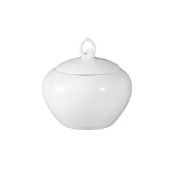 Seltmann Weiden Zuckerdose  Rondo/Liane , weiß , Porzellan , Maße (cm): H: 9,3  Ø: 9.4