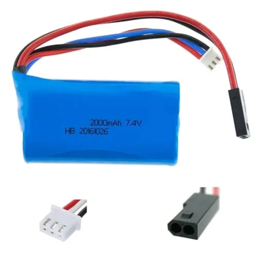 efaso Akku 7,4V / 2000 mAh/Li-Po / 5600 Stecker für SUBOTECH BG1506, BG1507, BG1513 | Hohe Kapazität | Geeignet für Drohnen, Helikopter, M: 67x19x37 mm- 96 Gr, Blau