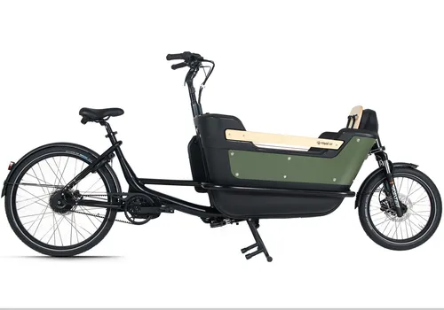 Cargo E-Bike 2W Premium Long 17,5Ah - Grün mit Riemenantrieb - Unisex E-Lastenrad mit leistungsstarkem BAFANG Akku für bis zu 90 km Reichweite. Stufenlose Schaltung und hydraulische Scheibenbremsen sorgen für komfortables Fahren. Ideal für den täglichen Einsatz.