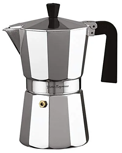 Ilsa – Aluminium Vitto Expresso Kaffeemaschine, Silber 9 Tassen Zentimeter Silber