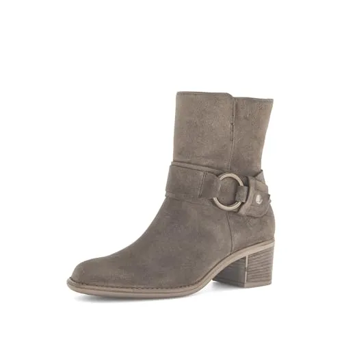 Gabor BikerBootie City - Wanderschuhe aus braunem Veloursleder mit weichem Geh- und Abrollkomfort, ideal für lange Spaziergänge. Mit Wechselfußbett und Gabor BestFitting für optimalen Tragekomfort.