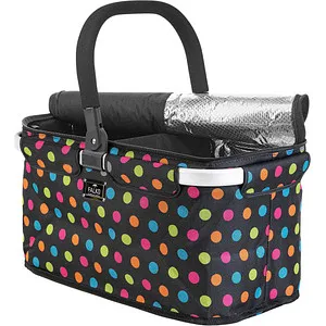 Genius Einkaufskorb Falko Duo, schwarz mit bunten Punkten von Genius
