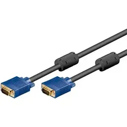 Goobay 5x Goobay 93368 Full HD SVGA-Monitorkabel - Hochwertiges 1,8 m VGA-Monitorkabel mit vergoldeten Steckern für optimale Signalübertragung. Ideal für den Anschluss von PC und Monitor, unterstützt Full HD Auflösungen bis 1920 x 1080p.