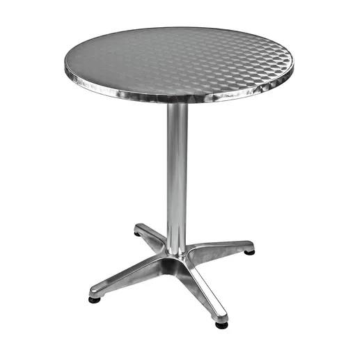 Alu Bistrotisch rund Ø 60 cm - H 70 cm - Tisch für Garten und Balkon, wetterfest und leicht, ideal für gemütliche Stunden im Freien.